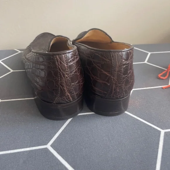 GRAVANI CROC LEATHER LOAFERS Size 7M - Picture 6 of 7